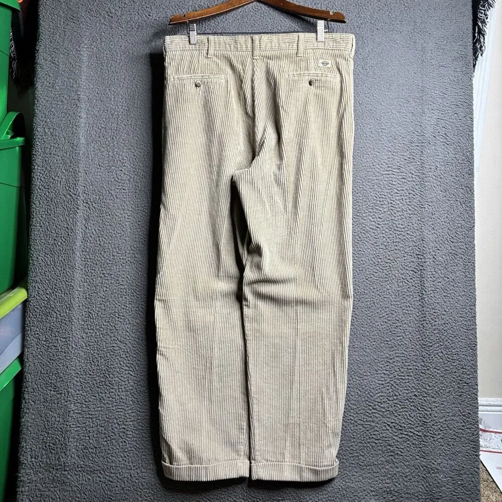 Vintage 90'S Dockers Khakis corduroy pants two-pleat wide wale men's size 36x32